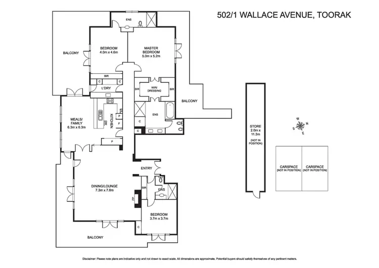 Floorplan of Homely apartment listing, 502/1 Wallace Avenue, Toorak VIC 3142