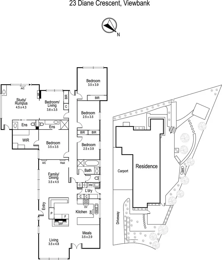 Floorplan of Homely house listing, 23 Diane Crescent, Viewbank VIC 3084