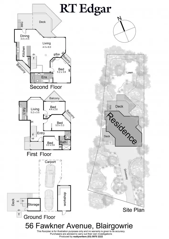 Floorplan of Homely house listing, 56 Fawkner Avenue, Blairgowrie VIC 3942