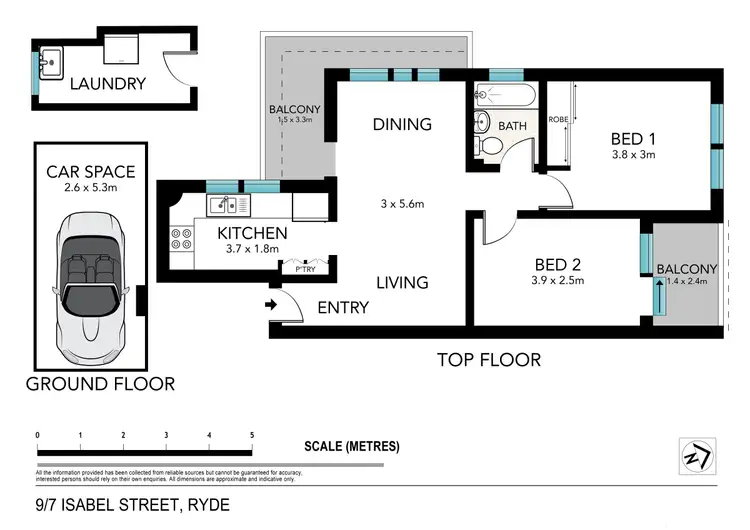 Floorplan of Homely apartment listing, 9/7 Isabel Street, Ryde NSW 2112