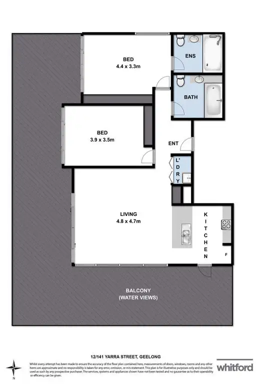 Floorplan of Homely apartment listing, 12/141 Yarra Street, Geelong VIC 3220
