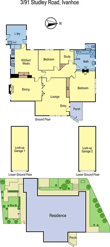 Floorplan of Homely unit listing, 3/91 Studley Road, Eaglemont VIC 3084