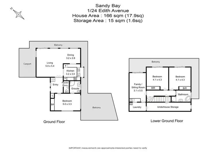 Floorplan of Homely townhouse listing, 1/24 Edith Avenue, Sandy Bay TAS 7005