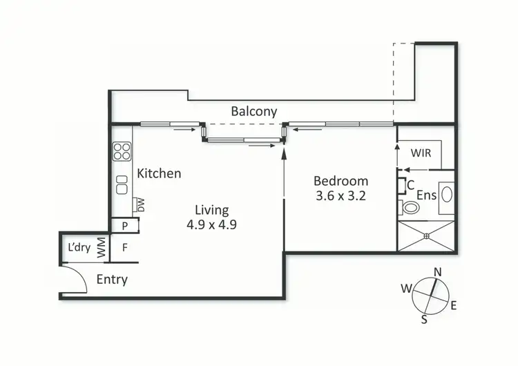 Floorplan of Homely apartment listing, 413/68 La Trobe Street, Melbourne VIC 3000
