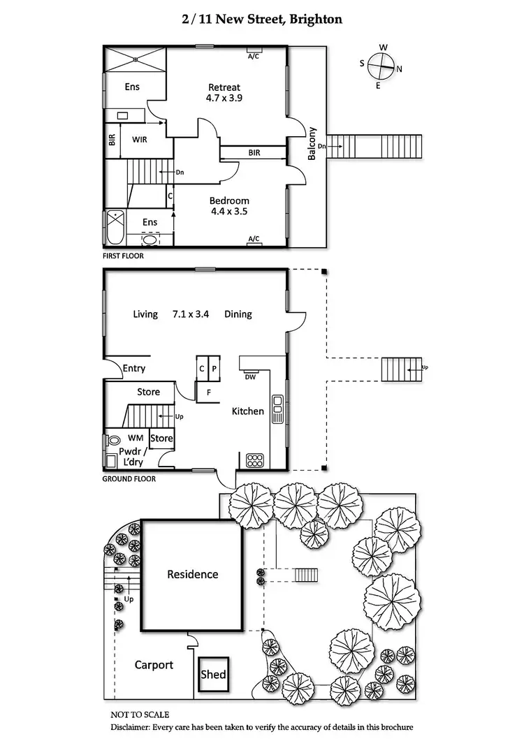 Floorplan of Homely townhouse listing, 2/11 New Street, Brighton VIC 3186