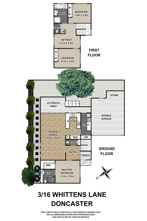 Floorplan of Homely townhouse listing, 3/16-18 Whittens Lane, Doncaster VIC 3108