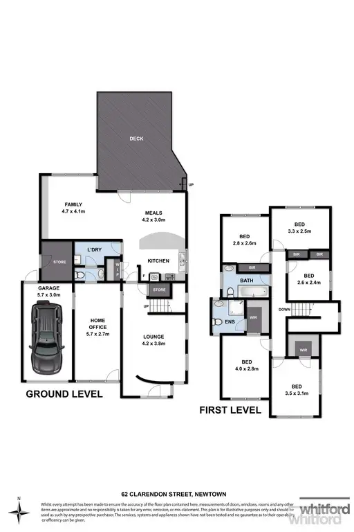 Floorplan of Homely townhouse listing, 62 Clarendon Street, Newtown VIC 3220