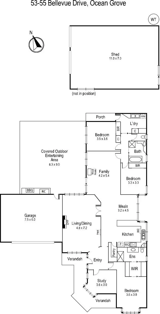 Floorplan of Homely house listing, 53-55 Bellevue Drive, Ocean Grove VIC 3226