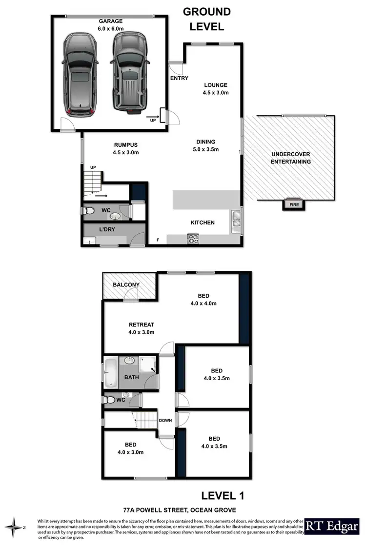Floorplan of Homely house listing, 77A Powell Street, Ocean Grove VIC 3226