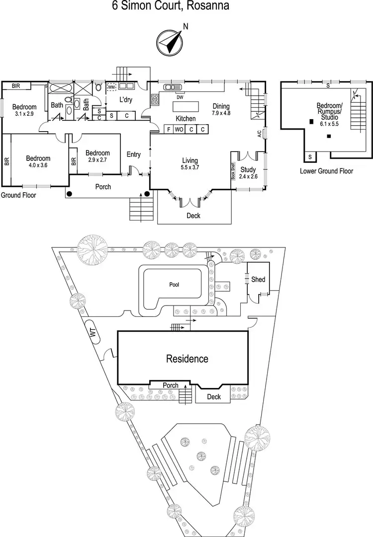 Floorplan of Homely house listing, 6 Simon Court, Rosanna VIC 3084