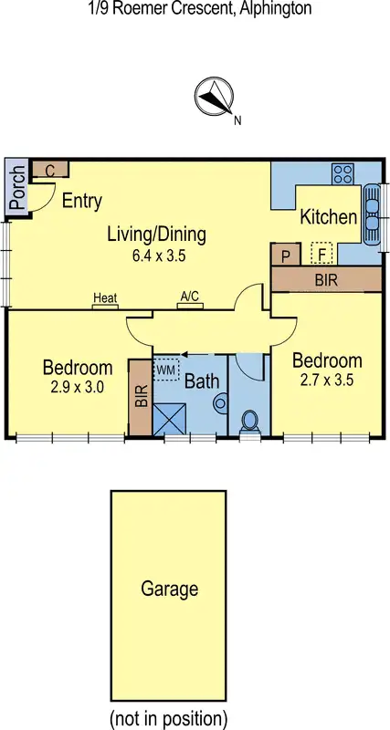 Floorplan of Homely unit listing, 1/9 Roemer Crescent, Alphington VIC 3078