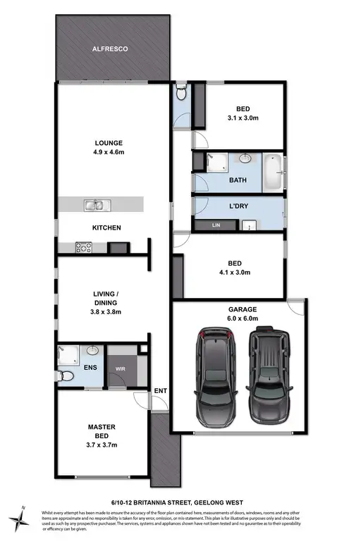 Floorplan of Homely townhouse listing, 6/10-12 Britannia Street, Geelong West VIC 3218