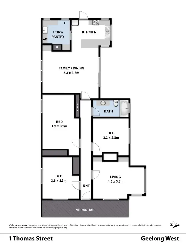 Floorplan of Homely house listing, 1 Thomas Street, Geelong West VIC 3218