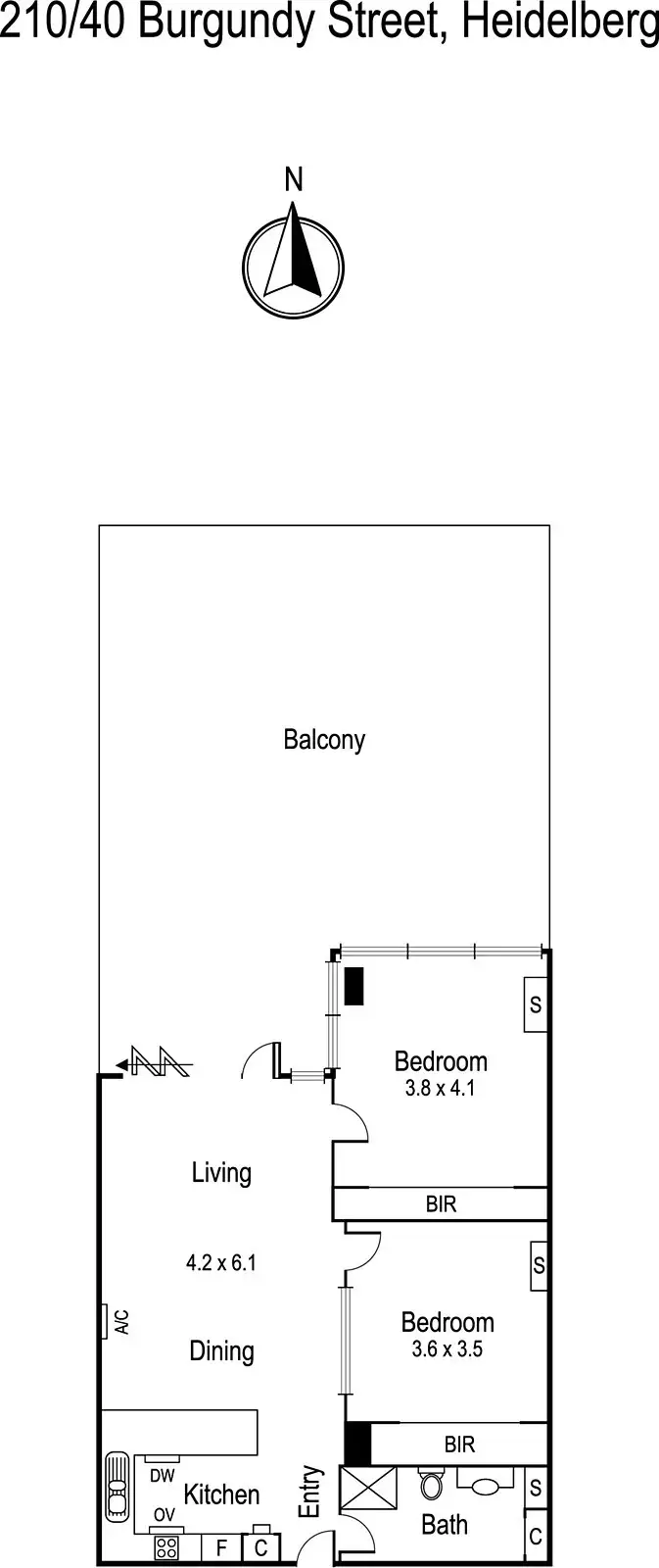 Floorplan of Homely apartment listing, 210/40 Burgundy Street, Heidelberg VIC 3084