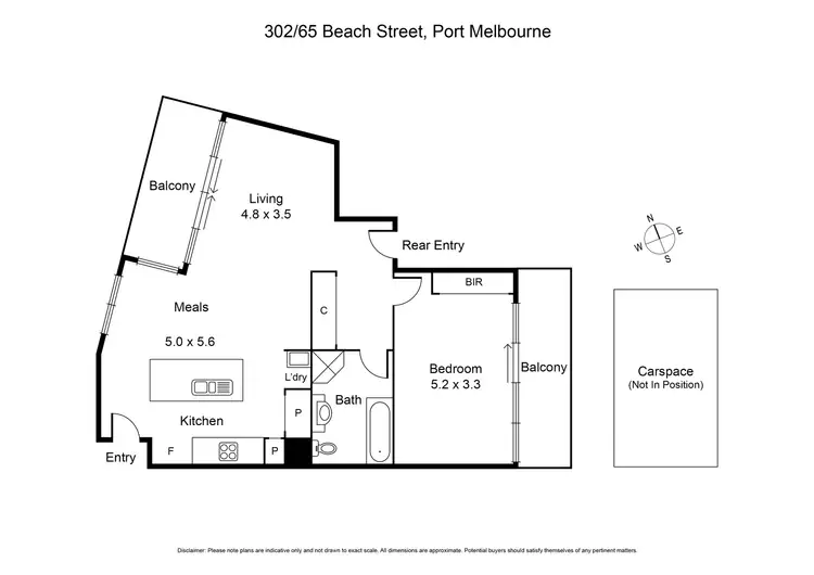 Floorplan of Homely apartment listing, 302/65 Beach Street, Port Melbourne VIC 3207
