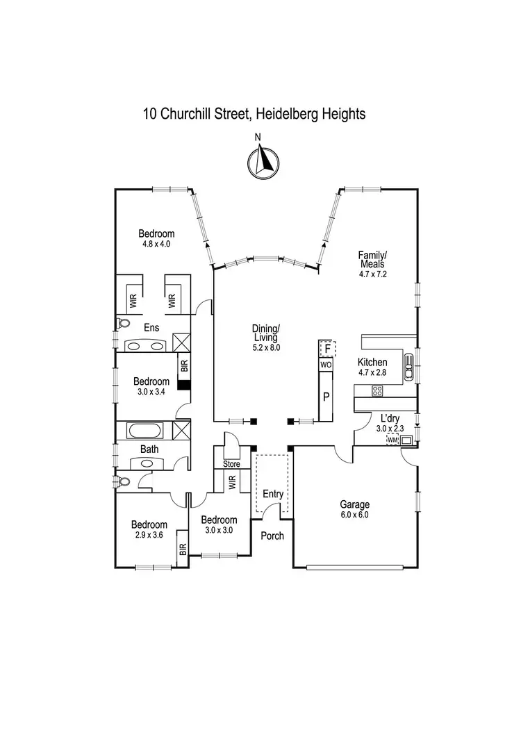 Floorplan of Homely house listing, 10 Churchill Street, Heidelberg Heights VIC 3081