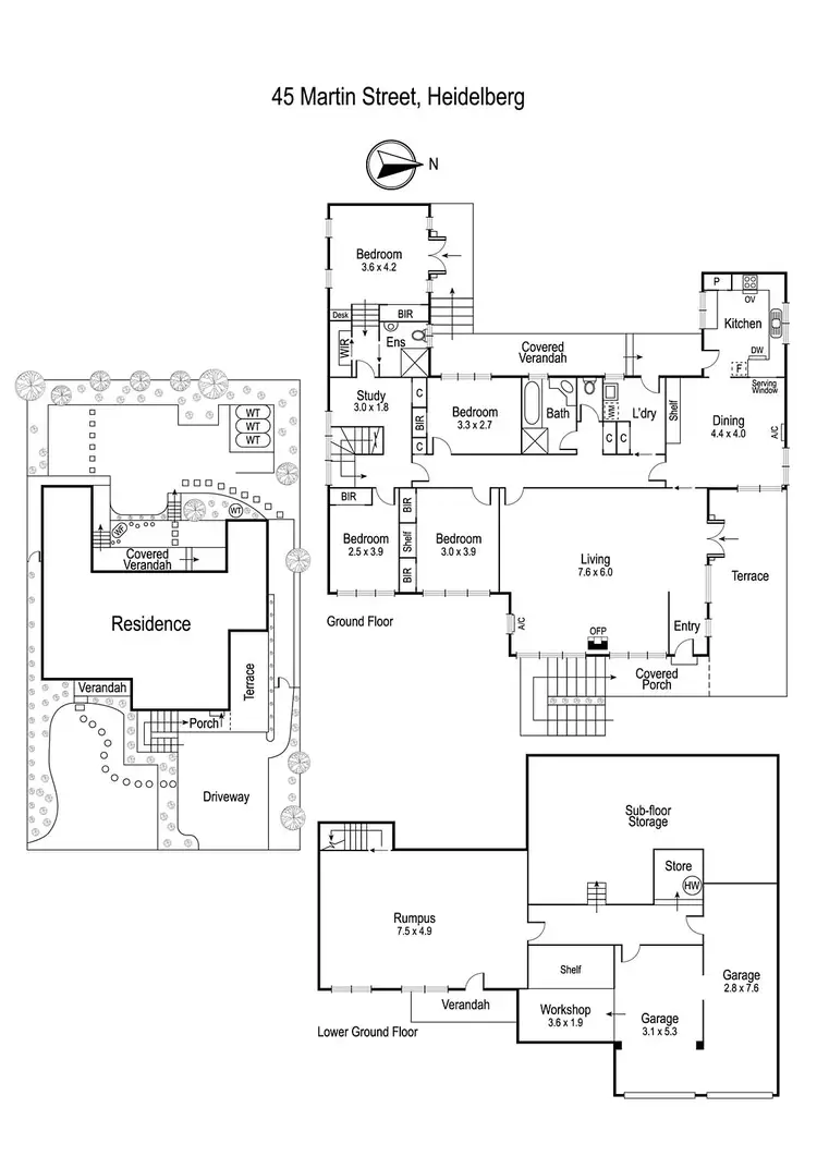 Floorplan of Homely house listing, 45 Martin Street, Heidelberg VIC 3084