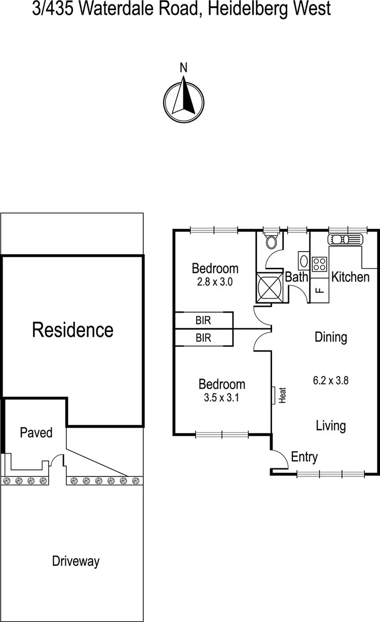 Floorplan of Homely apartment listing, 3/435 Waterdale Road, Heidelberg West VIC 3081
