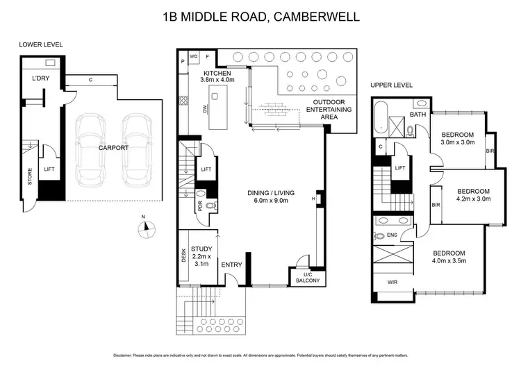 Floorplan of Homely townhouse listing, 1B Middle Road, Camberwell VIC 3124