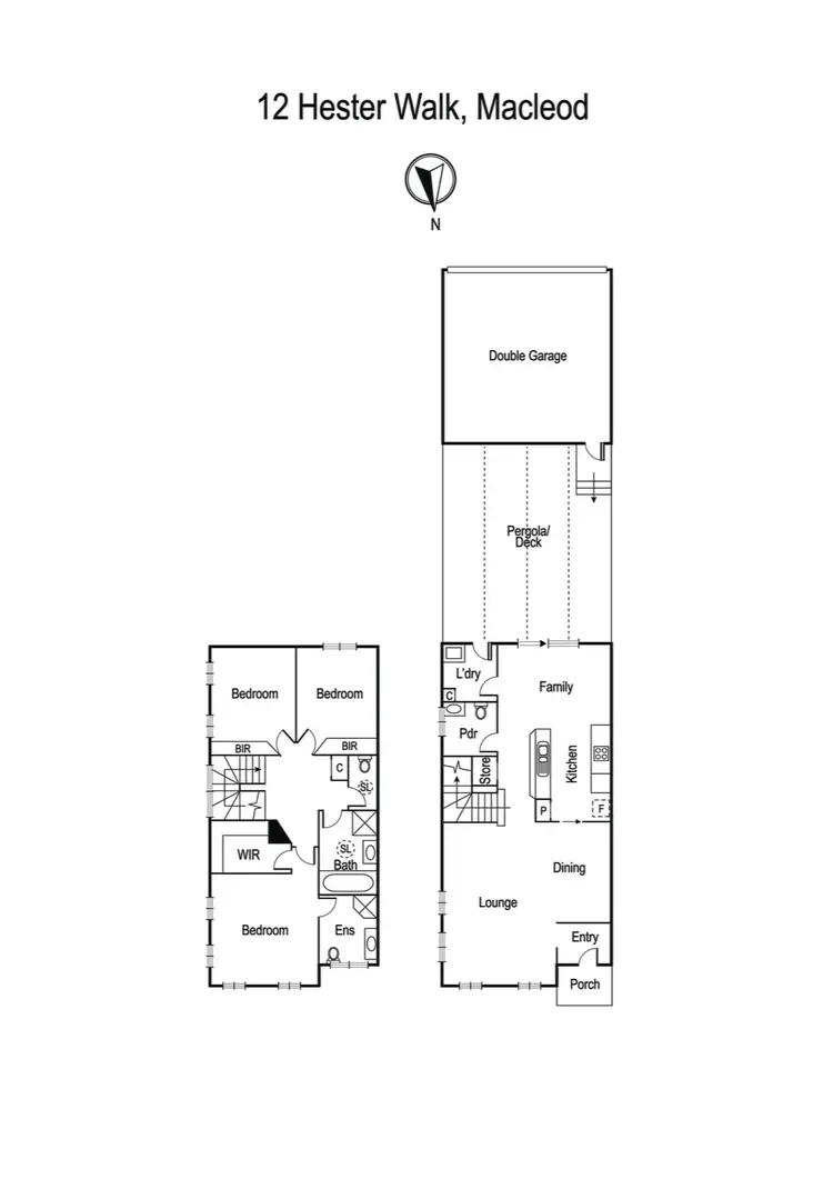 Floorplan of Homely townhouse listing, 12 Hester Walk, Macleod VIC 3085