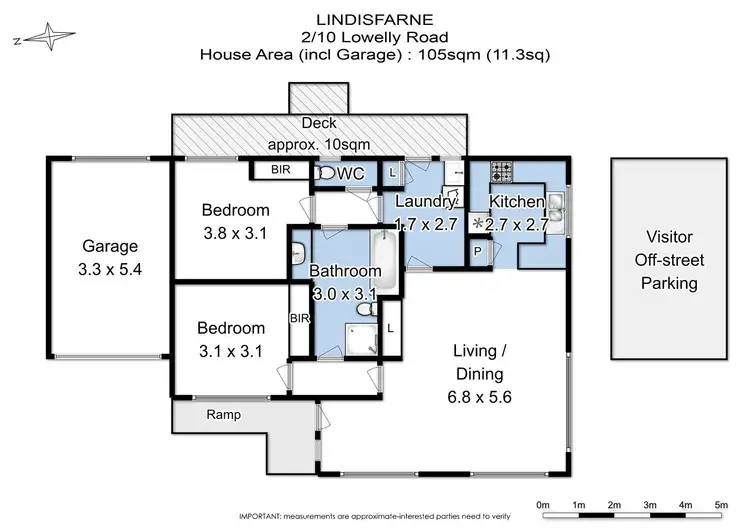 Floorplan of Homely townhouse listing, 2/10 Lowelly Road, Lindisfarne TAS 7015