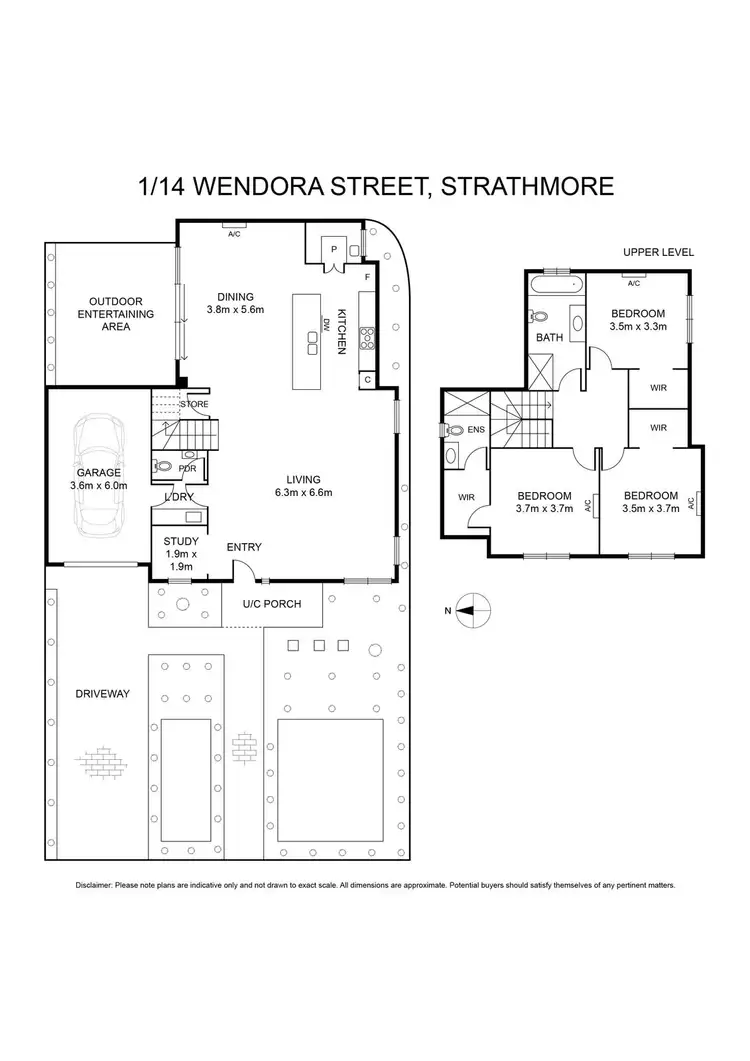 Floorplan of Homely townhouse listing, 1,2,3/14 Wendora Street, Strathmore VIC 3041