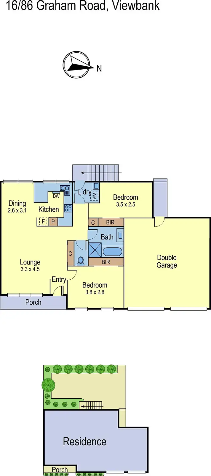 Floorplan of Homely unit listing, 16/86 Graham Road, Viewbank VIC 3084