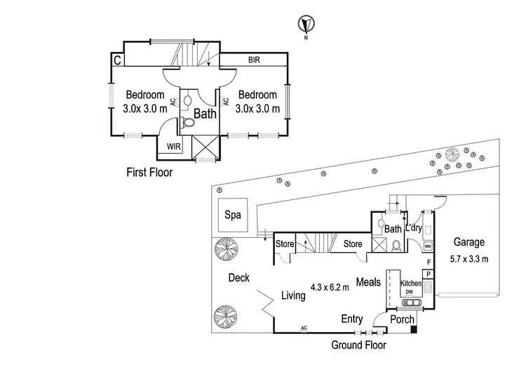 Floorplan of Homely townhouse listing, 2/211 Banksia Street, Ivanhoe VIC 3079