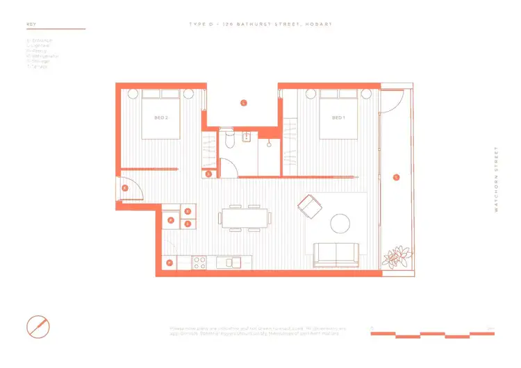 Floorplan of Homely apartment listing, 3C/126 Bathurst Street, Hobart TAS 7000