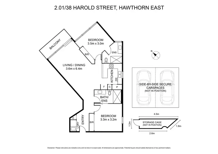 Floorplan of Homely apartment listing, 2.01/38 Harold Street, Hawthorn East VIC 3123