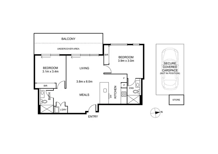 Floorplan of Homely apartment listing, 107/994 Toorak Road, Camberwell VIC 3124