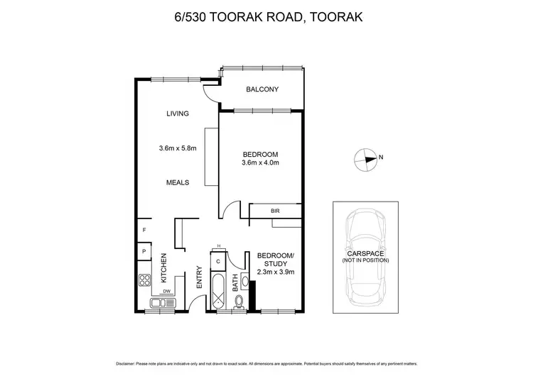 Floorplan of Homely apartment listing, 6/530 Toorak Road, Toorak VIC 3142