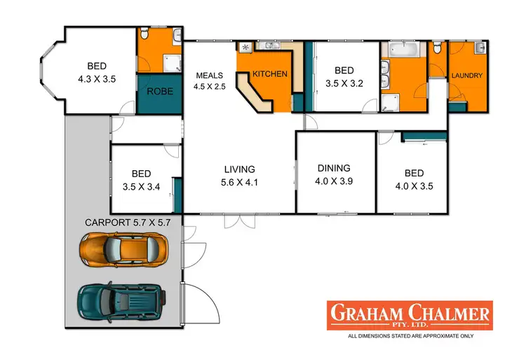 Floorplan of Homely house listing, 5 Krista Court, Sale VIC 3850