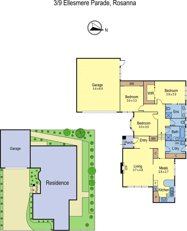 Floorplan of Homely unit listing, 3/9 Ellesmere Parade, Rosanna VIC 3084