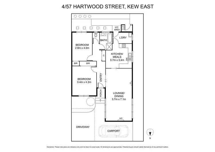 Floorplan of Homely unit listing, 4/57 Hartwood Street, Kew East VIC 3102