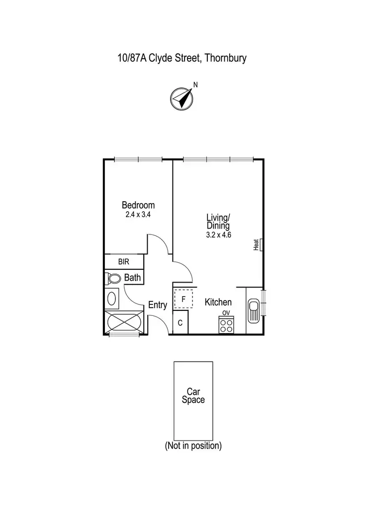 Floorplan of Homely apartment listing, 10/87A Clyde Street, Thornbury VIC 3071