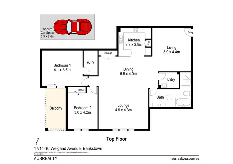 Floorplan of Homely apartment listing, 17/14-16 Weigand Avenue, Bankstown NSW 2200
