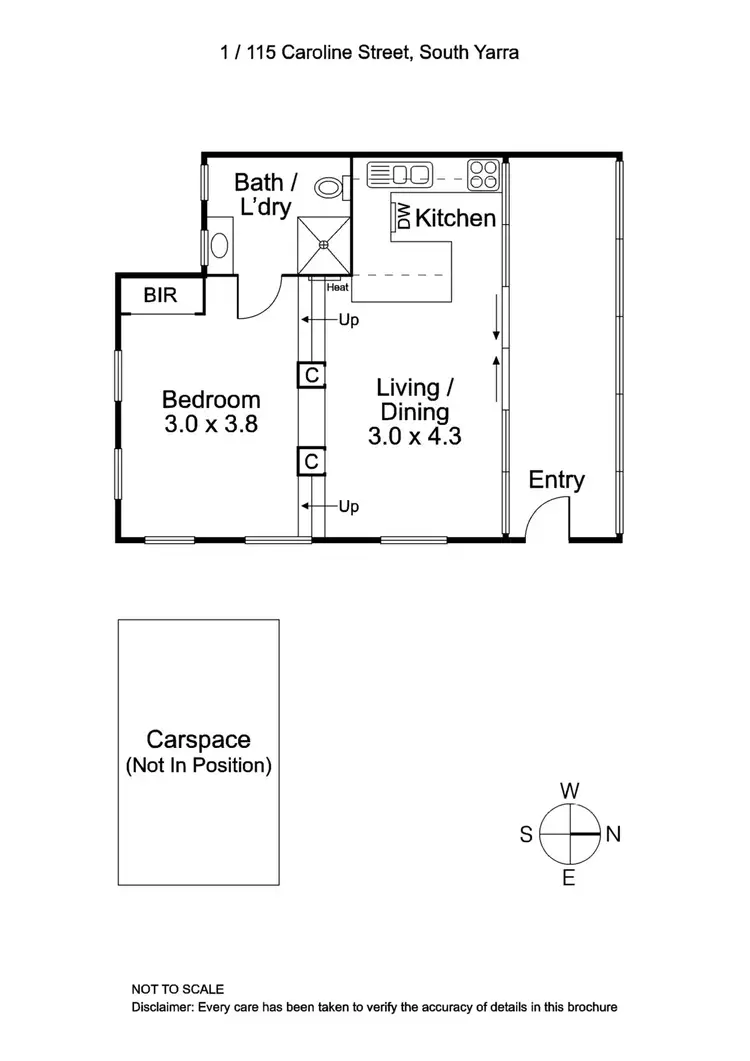 Floorplan of Homely apartment listing, 1/115 Caroline Street, South Yarra VIC 3141