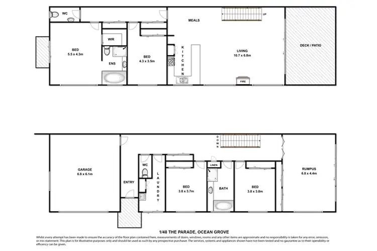 Floorplan of Homely house listing, 1/48 The Parade, Ocean Grove VIC 3226