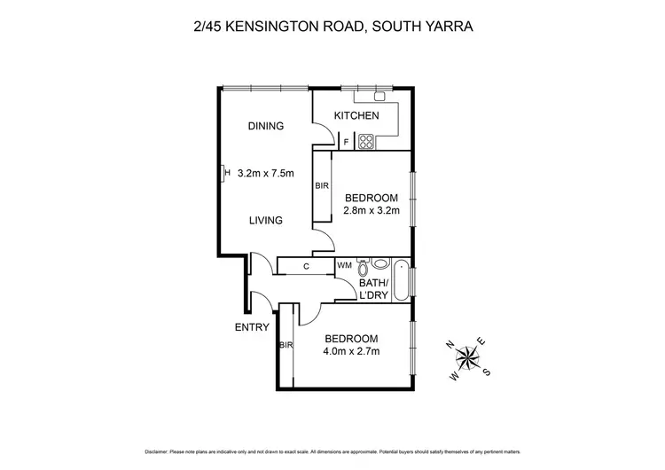 Floorplan of Homely apartment listing, 2/45 Kensington Road, South Yarra VIC 3141