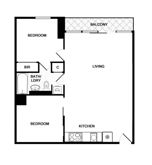 Floorplan of Homely apartment listing, 2109/620 Collins Street, Melbourne VIC 3000