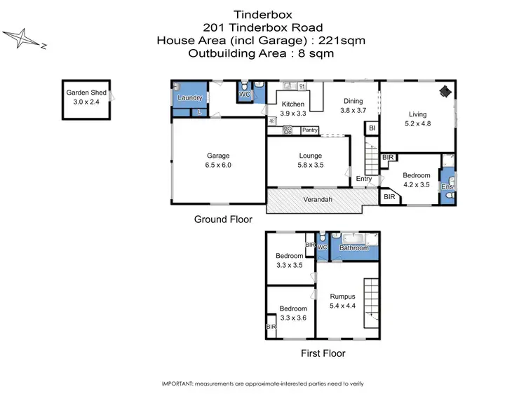 Floorplan of Homely house listing, 201 Tinderbox Road, Tinderbox TAS 7054