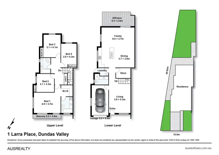 Floorplan of Homely semi-detached listing, 1 Larra Place, Dundas Valley NSW 2117