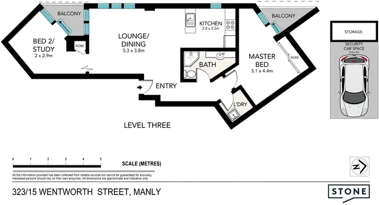 Floorplan of Homely apartment listing, 323/15 Wentworth Street, Manly NSW 2095