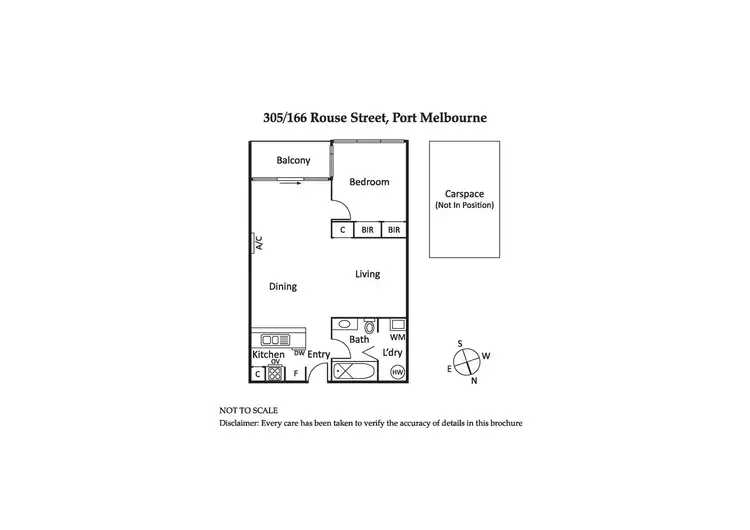 Floorplan of Homely apartment listing, 305/166 Rouse Street, Port Melbourne VIC 3207