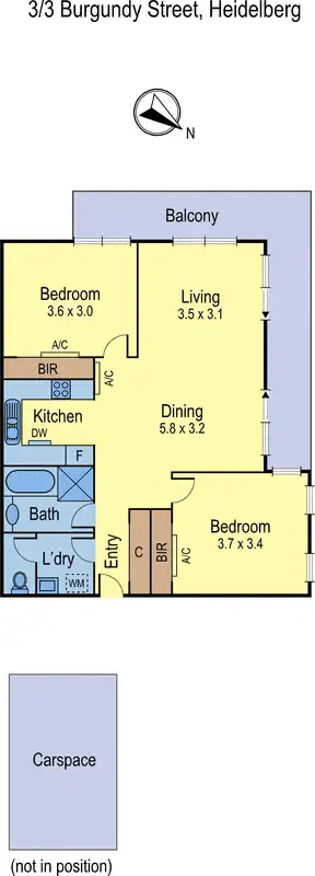 Floorplan of Homely apartment listing, 3/3 Burgundy Street, Heidelberg VIC 3084