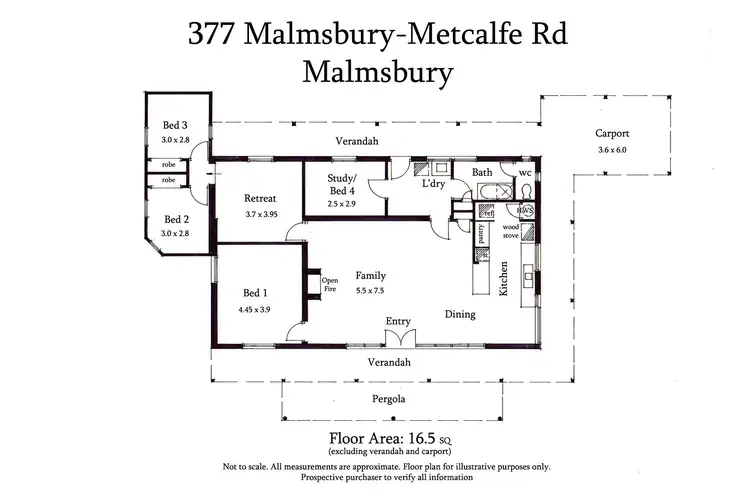 Floorplan of Homely house listing, 377 Malmsbury-Metcalfe Road, Malmsbury VIC 3446
