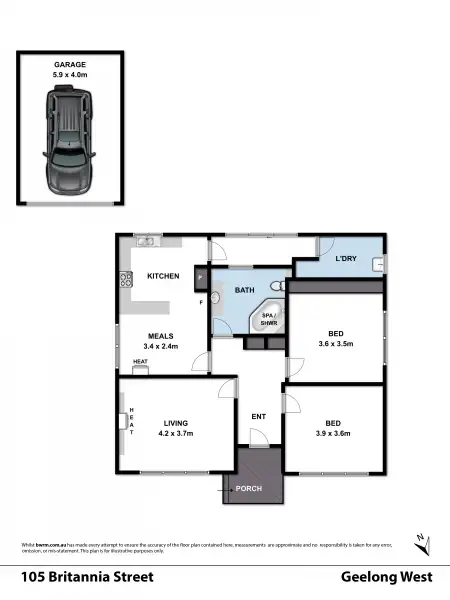 Floorplan of Homely house listing, 105 Britannia Street, Geelong West VIC 3218