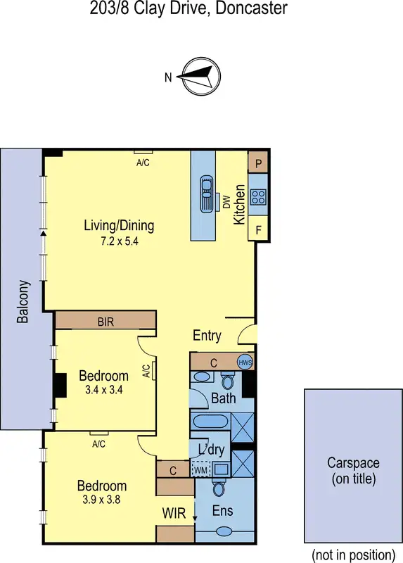 Floorplan of Homely apartment listing, 203/8 Clay Drive, Doncaster VIC 3108