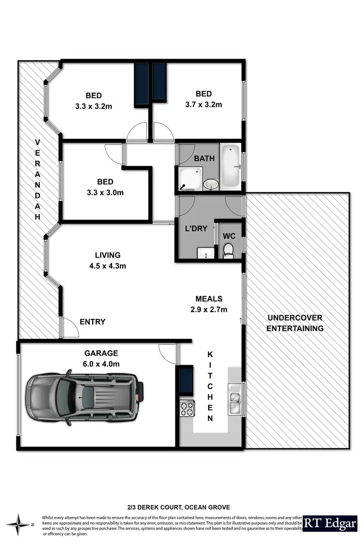 Floorplan of Homely townhouse listing, 2/3 Derek Court, Ocean Grove VIC 3226